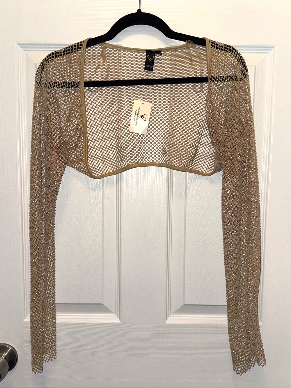 Windsor Taupe Open-Weave Cropped Bolero